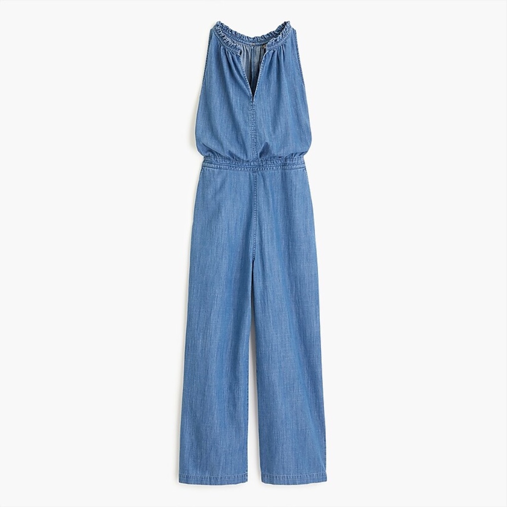 New JCREW Point Sur Wide-leg chambray jumpsuit